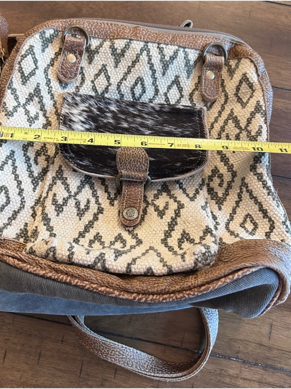 Myra Aztec Backpack Western Convertible Leather Cotton - Picture 3 of 13